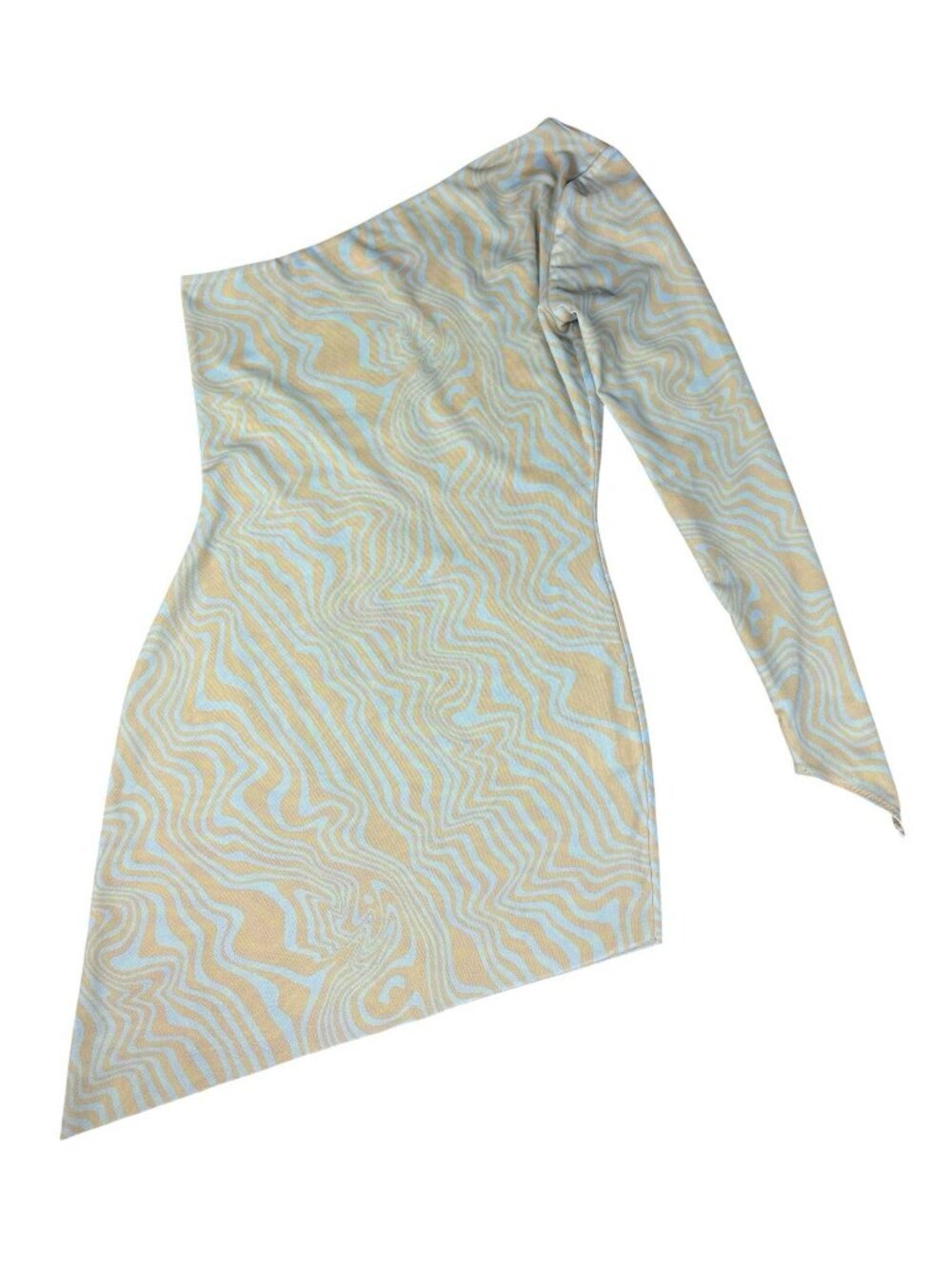 Maisie Wilen Galaxy Dress Blue Abstract One Shoulder Size M MWIF-WD3